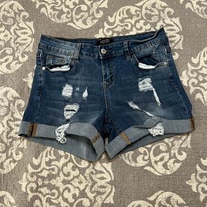 Judy Blue distressed shorts with cuff (darker color)